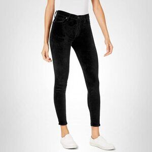 Hudson Women's Black Velvet Barbara High Rise, Super Skinny Ankle Jean, size 28